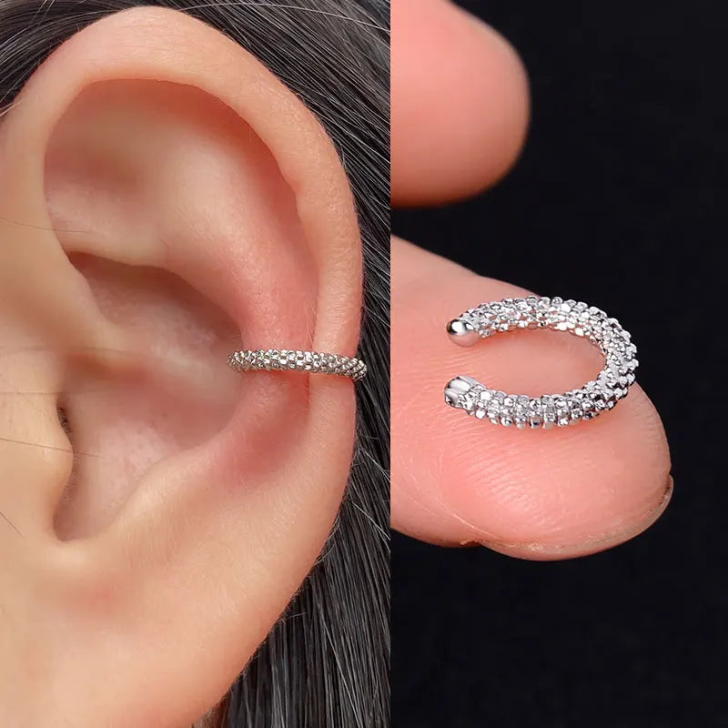 Stackable Earrings Without Ear Hole Star Wrap Clip On Earrings Earcuff for Women Ear Screen Climb Cuffs Fake Piercing One pair
