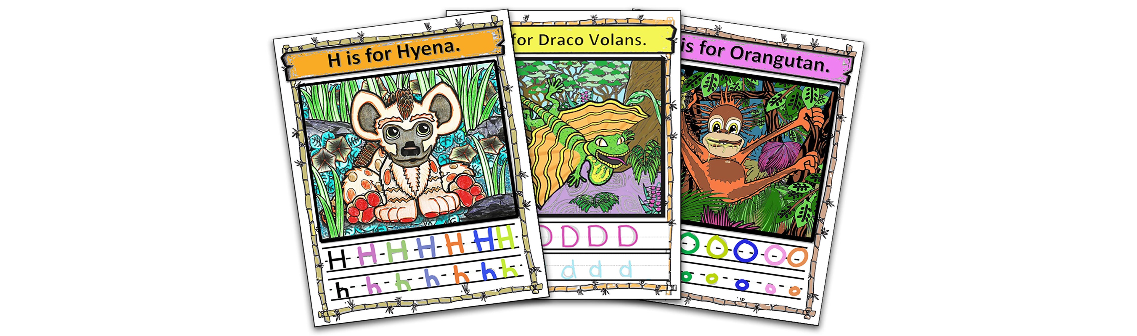 A-Z  Baby Animal Coloring & Alphabet Pages PDF IMMEDIATE DOWNLOAD!