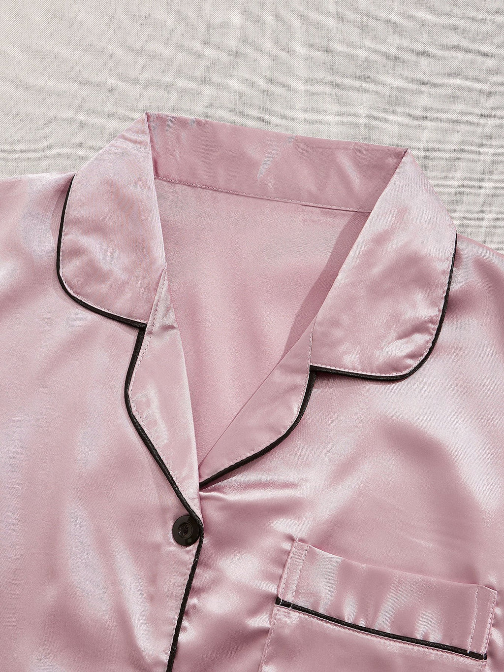 3 Sets Satin Pajama Set, Short Sleeve Lapel Top & Elastic Waistband Shorts, Women's Sleepwear & Loungewear