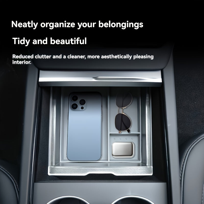 2024 Central Control Storage Box For Tesla Model 3 For Highland, Automotive Decoration For Tesla Organizer Box