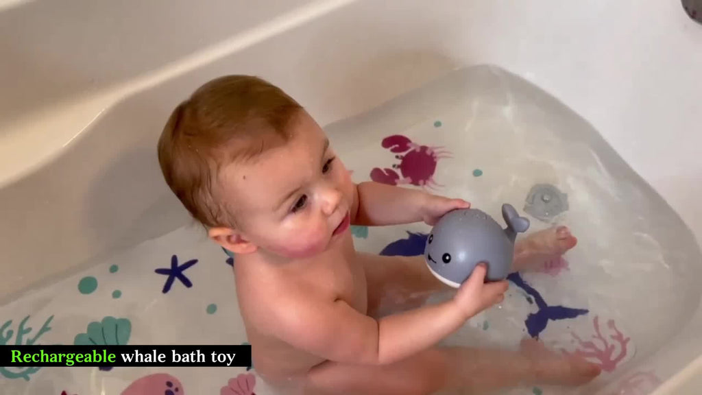 2024 Upgraded Whale Bath Toy With Charging Dock, Gigilli Rechargeable Bath Toys, Light Up Bath Fountain Toy, Spray Water Bathtub Toy Sprinkler For Kids Girls Boys Gifts