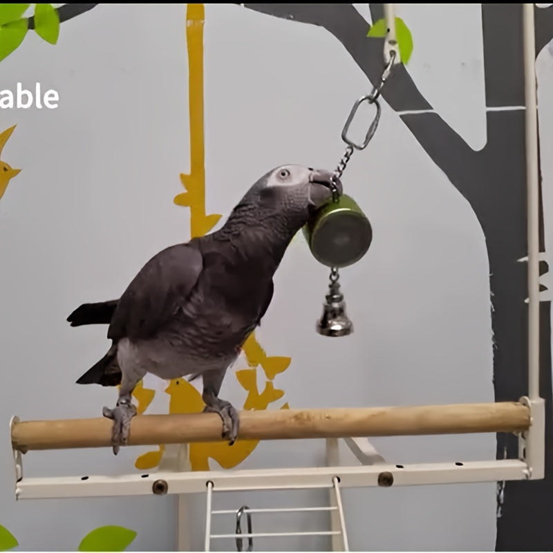 Bird Toys Parrot Talking Coach & Interactive Voice Bell for Parakeet, African Grey, Amazon Parrots, Quaker, Cockatiel, Conure