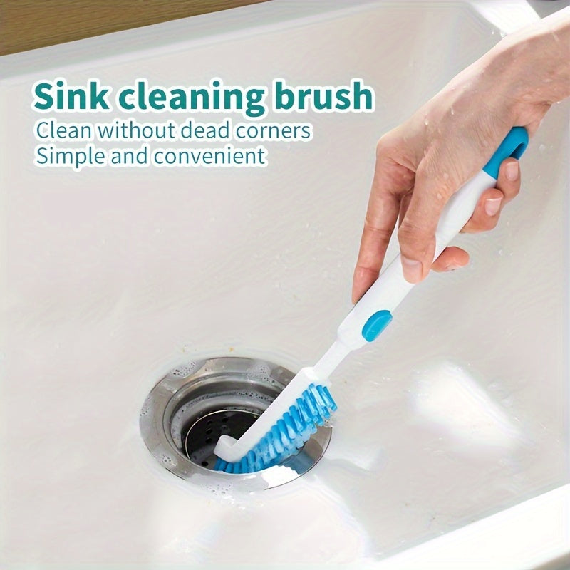 1pc, Elbow Corner Cleaning Brush for Kitchen Sink, Bathroom, Grooves, Crevices, Wash Basin Brush, Multi-Purpose Cleaning Tool