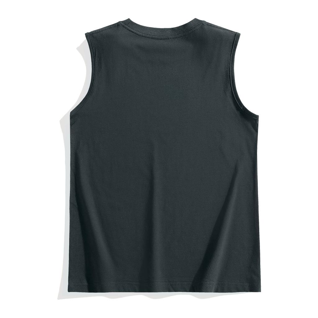 ME VERSUS ME' Round Neck Cotton Graphic Vest, Casual Sports Sleeveless Tank Tops, Men's Summer Clothing