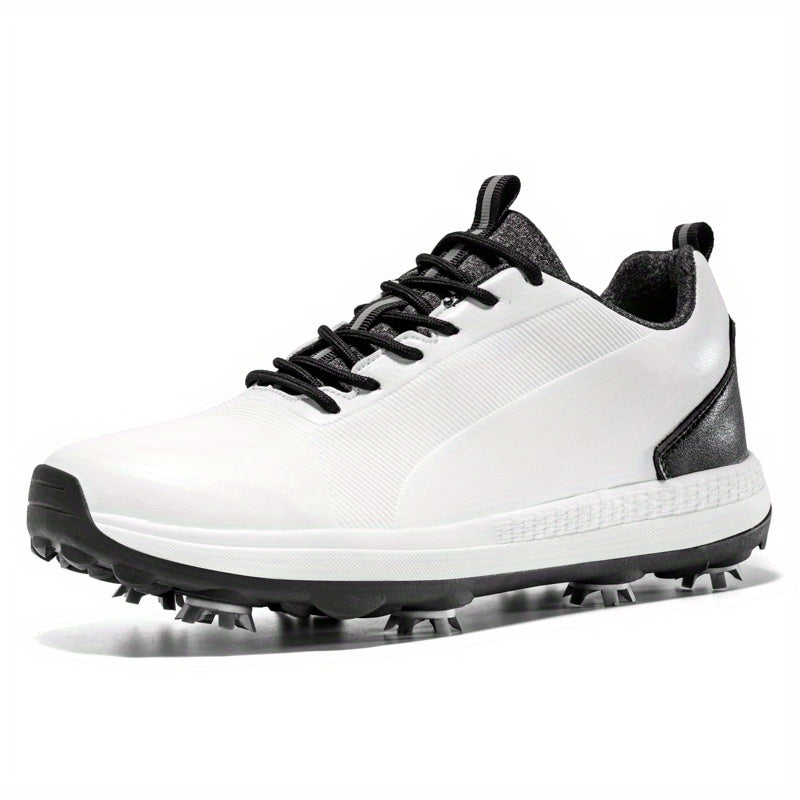 Men's Non-slip Spiked Golf Shoes, Professional Lace Up Sports Sneakers For Golf Training