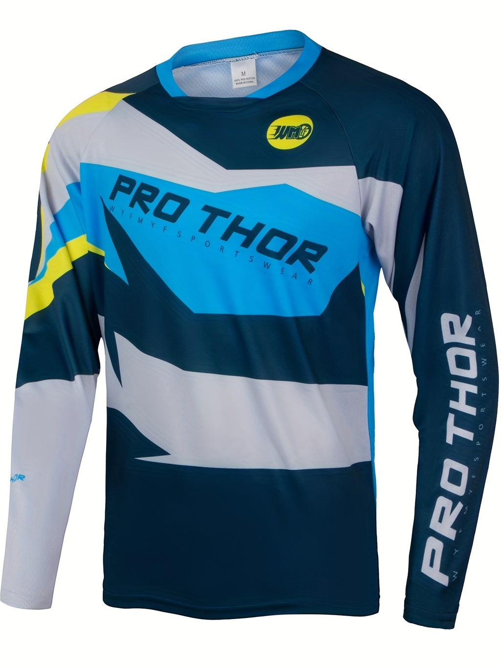 Pro Thor Geometry Cycling Jersey - Quick Dry, Breathable, Moisture Wicking, Long Sleeve MTB Shirt for Downhill Enduro Biking and Sports