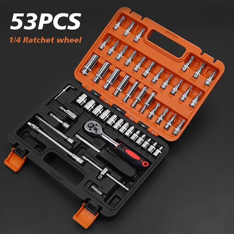 53/82/121/151PCS Heavy Duty socket Set, (5/16 Inches to 3/4 Inches) And Metric