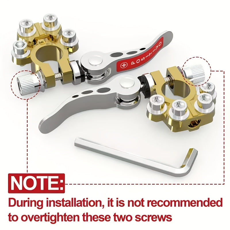 [Brass Quick Connectors] 1 Pair Corrosion Resistant Brass Quick Disconnect Cable Connectors