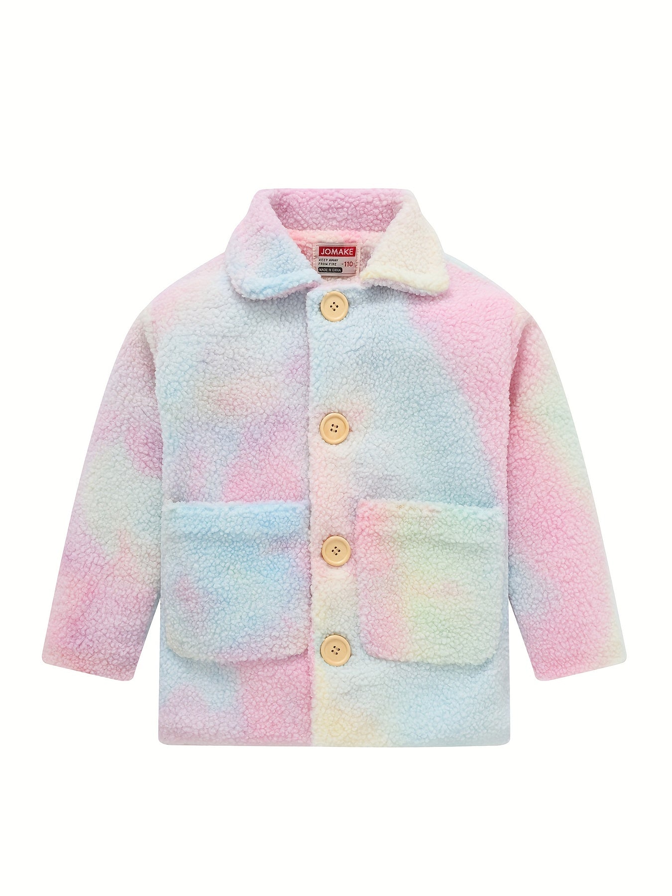 JOMAKE Girls' Winter Coat - Pastel Pink & Ombre Jacket with Button Front Closure,