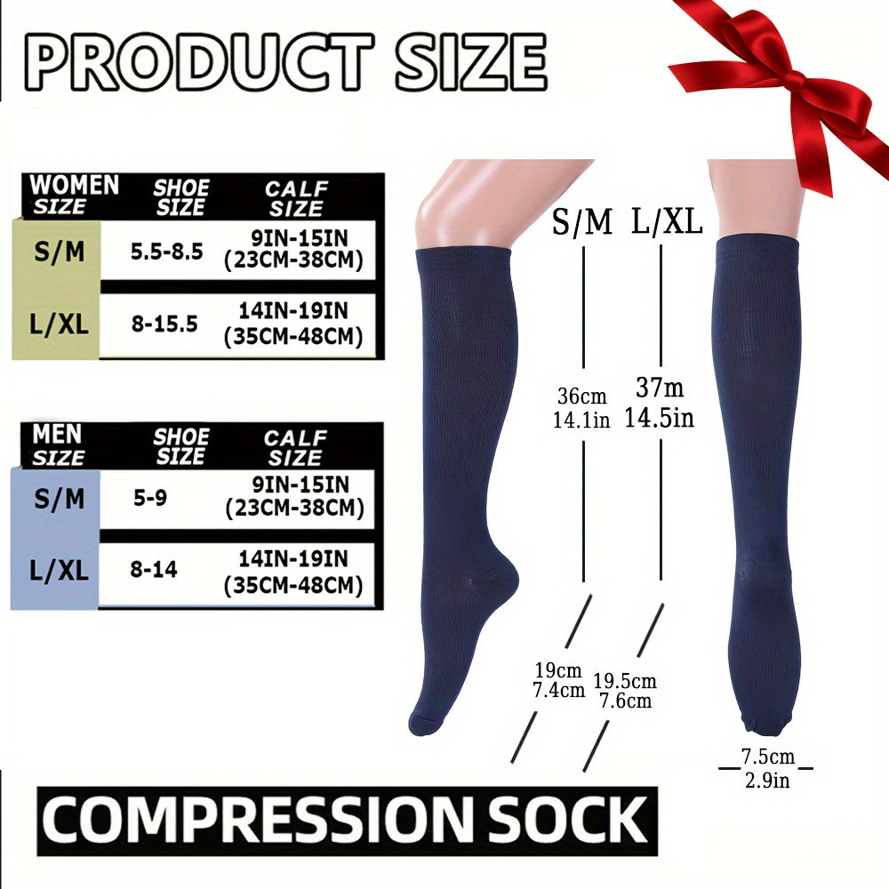 15-20mmHg Copper Compression Socks - 6 Pairs For Women And Men - Graduated Compression For Improved Circulation And Reduced Swelling
