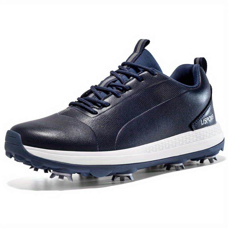 Men's Non-slip Spiked Golf Shoes, Professional Lace Up Sports Sneakers For Golf Training