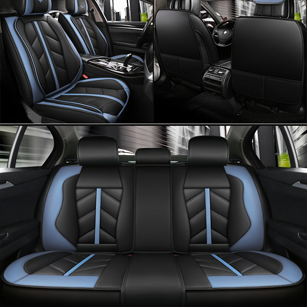 5 Seats Car Seat Covers Nappa Automotive Seat Cushion Protector Front Rear Full Set Waterproof Universal Fit for Most Sedan SUV Truck