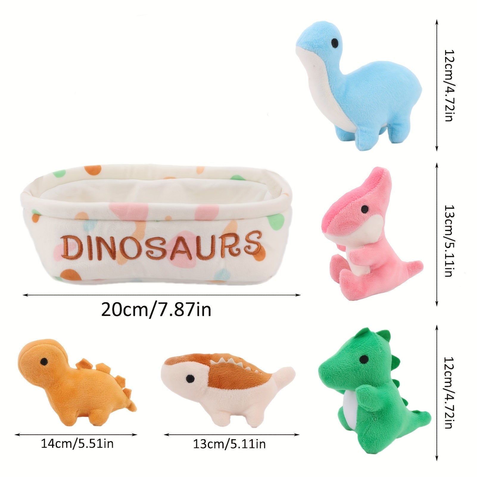 Molutian Plush Animal Basket - Soft Stuffed Toys Including Capybara, Dinosaur, Axolotl, Rabbit, Cat, Duck & Strawberry - Perfect for Youngsters' Birthdays, Halloween & Christmas Gifts