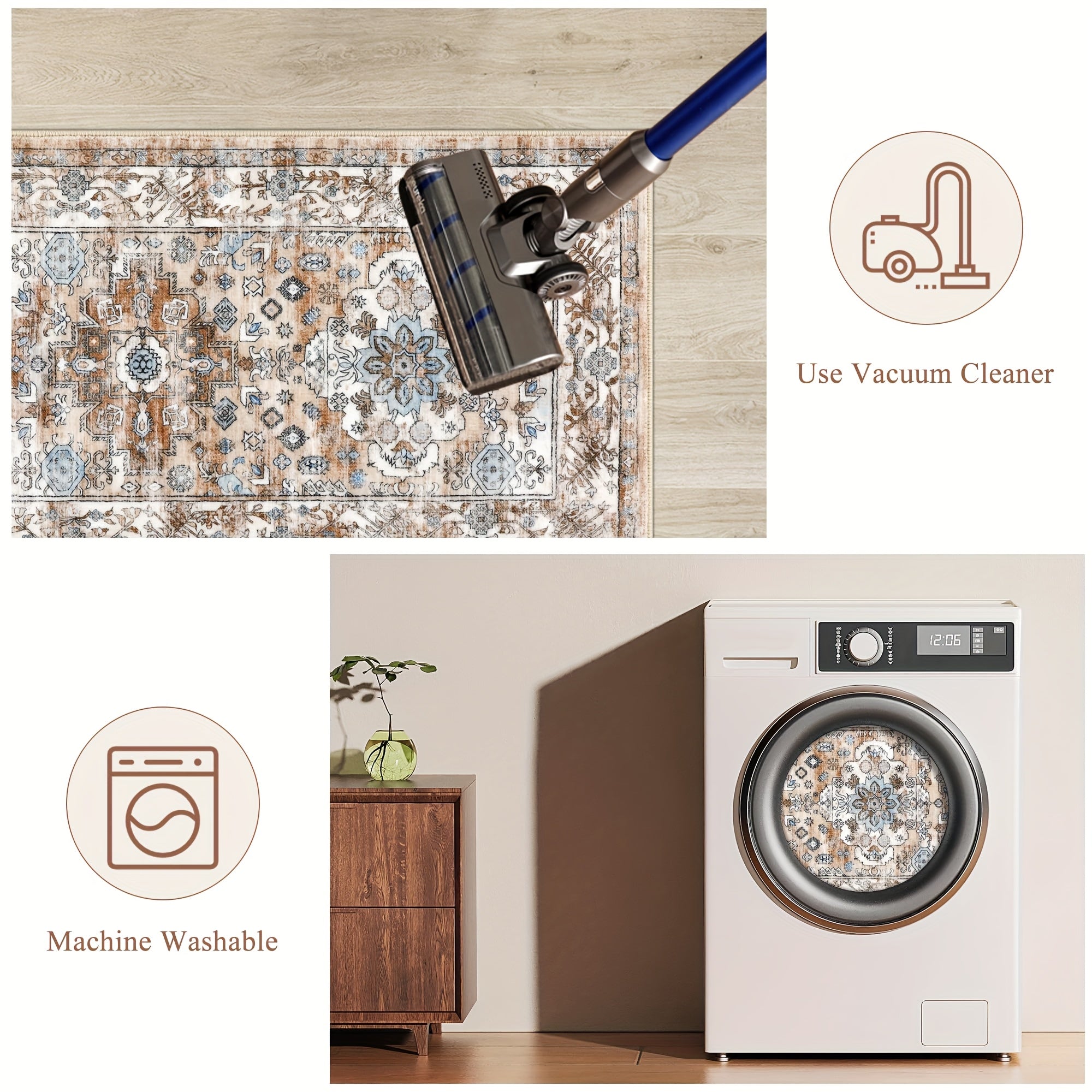 1/2/3pcs Bohemian Style Flannel Kitchen Floor Mats, Washable Low-area Rugs, Suitable for Decoration In Kitchens, Laundry Rooms And Hallways