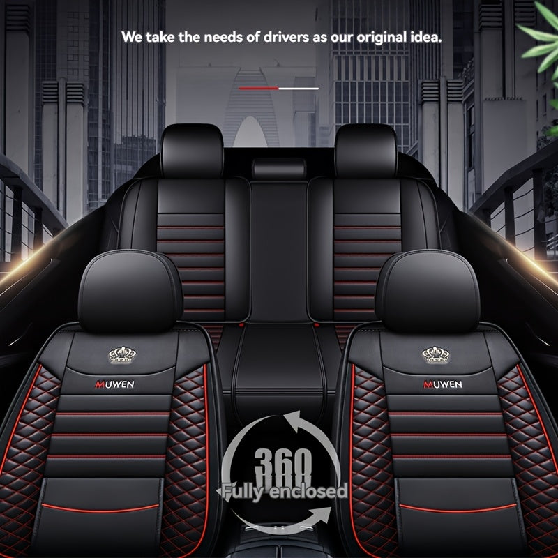 5pcs Full Seat Breathable Car Seat Covers, Suitable for 5 Seats -