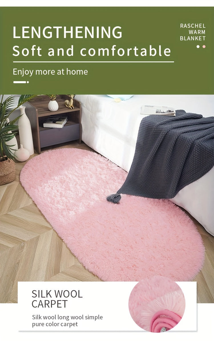 Luxurious Light Gray Plush Bedroom Mat - Soft, Skin-Friendly & Easy Care, Non-Slip Backing, Cozy Warm Mat for Home Decor, Rugs for Bedroom