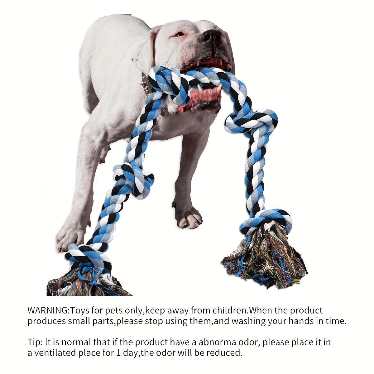 Durable Polyester Dog Rope Toys, Tough Chewable Tug Rope, for Aggressive Chewing, Teeth Cleaning, Tether Ball for Large Breeds, Heavy-Duty Play and Exercise