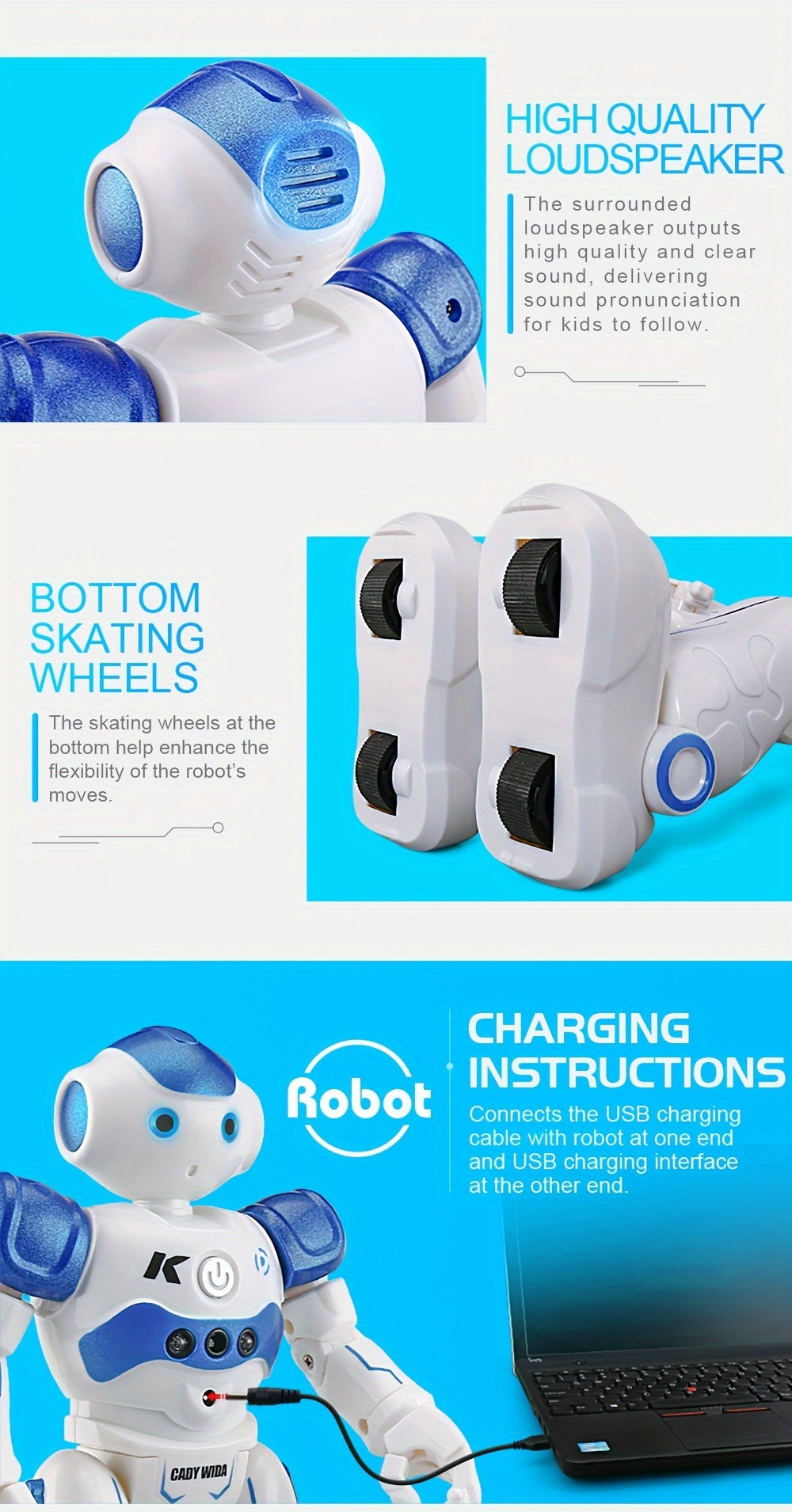 RC Robot Toys for Kids, Remote Control Robot Toys with Gesture & Sensing Programmable Dancing, Walking, Singing, Rechargeable Intelligent Robot, for 8 Age+ Year Old Birthday
