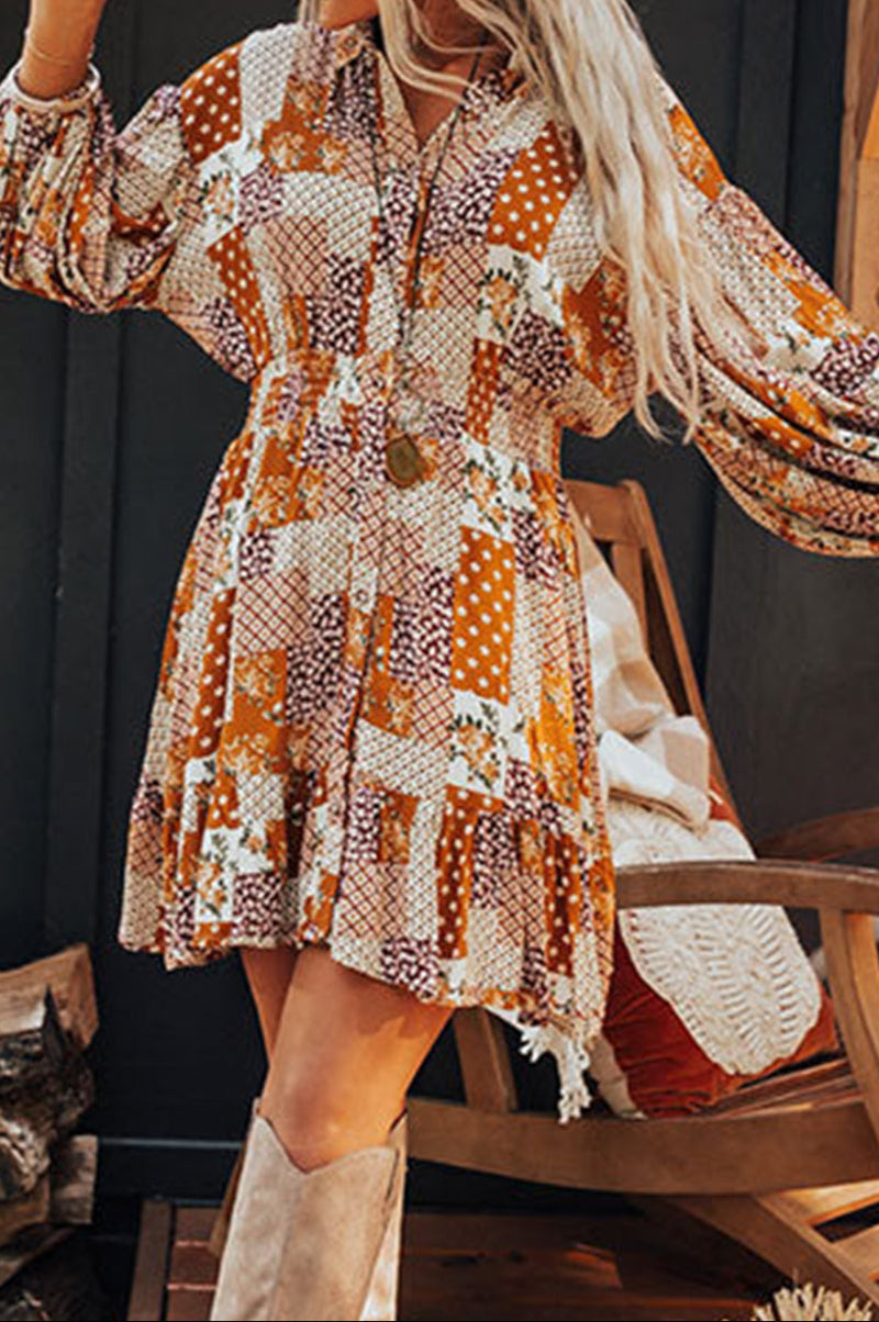 Boho Smocked Waist Dress FB