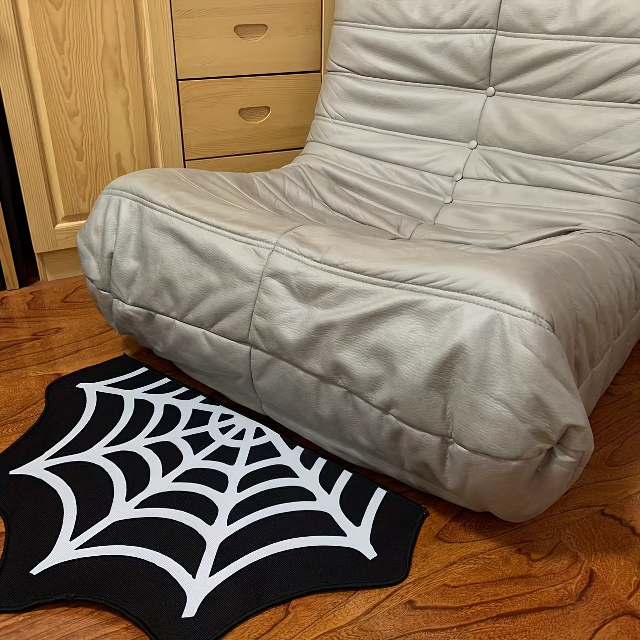 1pc Spider Web Indoor Halloween Rug, Gothic Cute Fun Halloween Bathroom Rugs Non Slip Kitchen Rug Machine Washable, Halloween Accent Throw Area Rugs For Front Door Porch Indoor Doormat