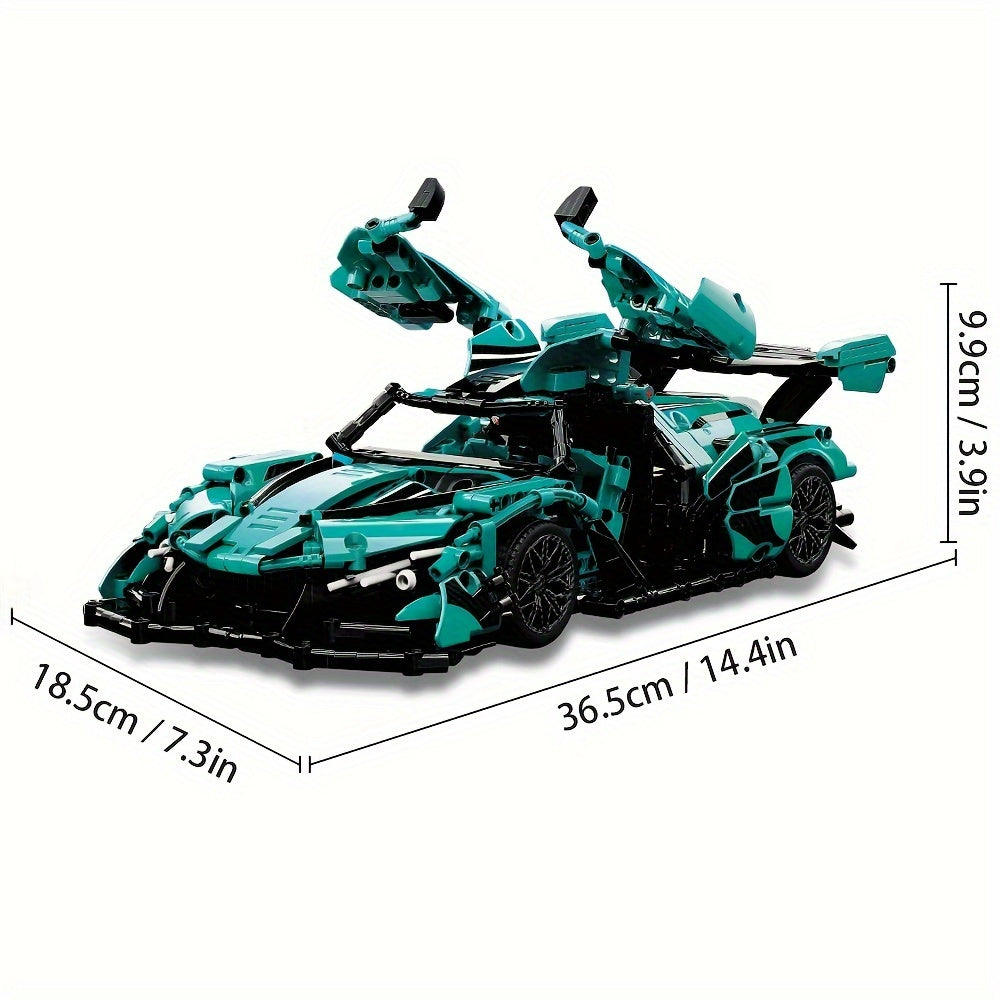 Sports Car Building Blocks Toys Adults Kits, Adults Challenging Racing Car Building Blocks Kit, 1:14 1391 Pieces Car Model Building Set DIY Toys