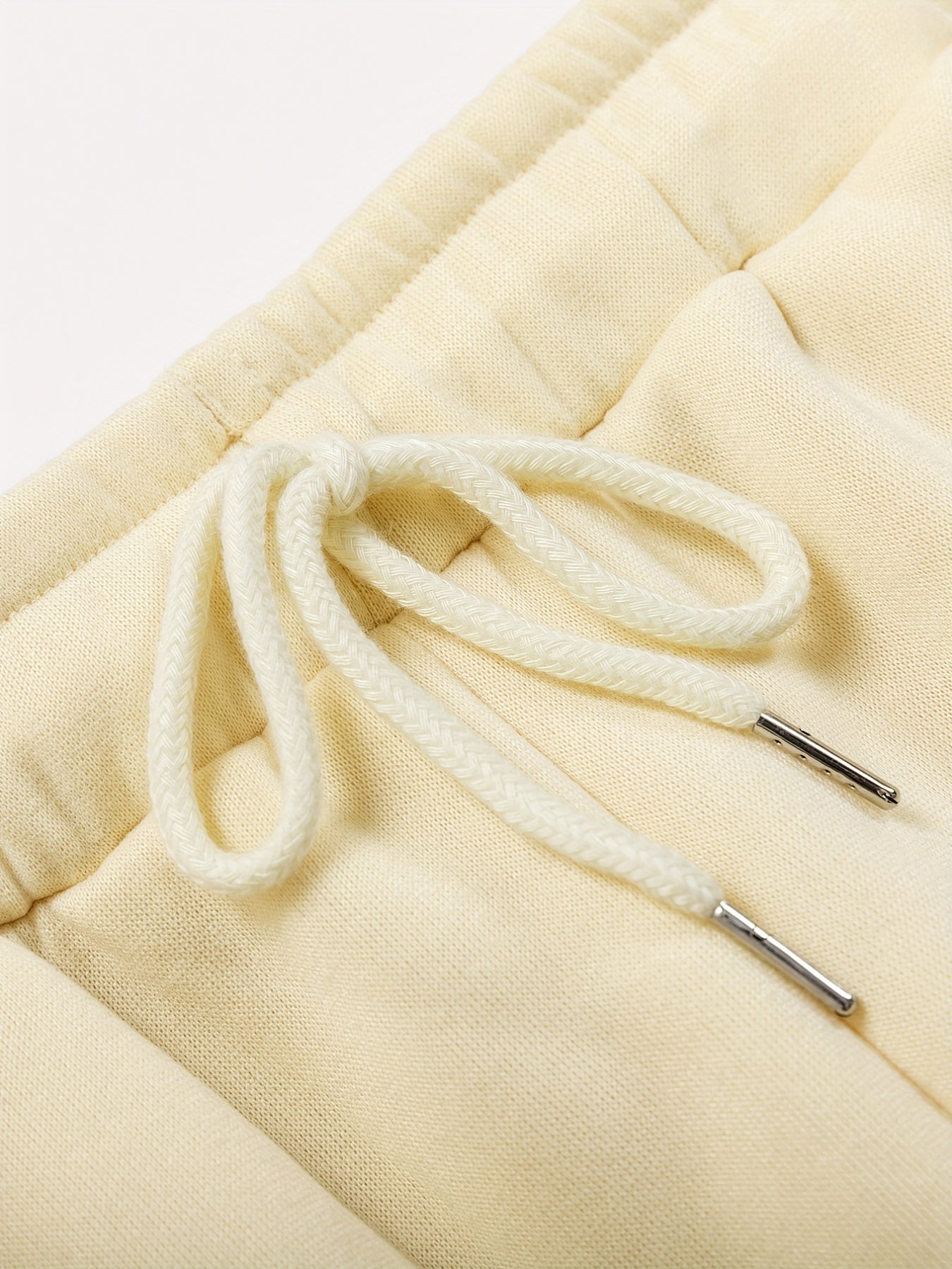 Solid Color Casual Fleece Sports Pants, Drawstring Elastic Winter Warm Jogger Sweatpants, Women's Athleisure