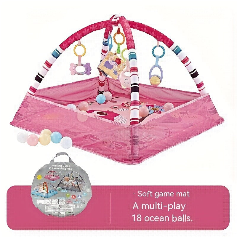 18 pcs baby activity fitness mat set, foldable and washable, play mat, crawling mat, sensory exercise toys, cultivate young children's motor and cognitive abilities, baby fitness frame
