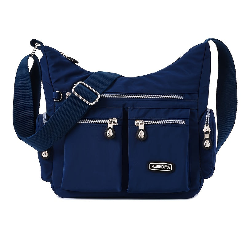 Unisex Square Bag Messenger Bag Multi-Pocket Lightweight Travel Shoulder Crossbody Bag for Men and Women