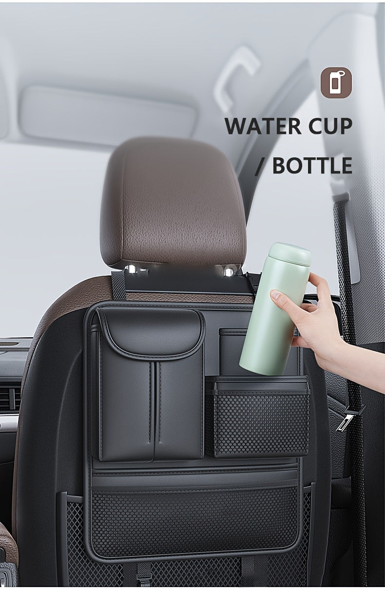 Universal Car Back Seat Organizer, Multipurpose Seat Storage Bag,Car Tissue Box Water Cup Holder Sundry Storage for Travel Accessories and Kids, Toys