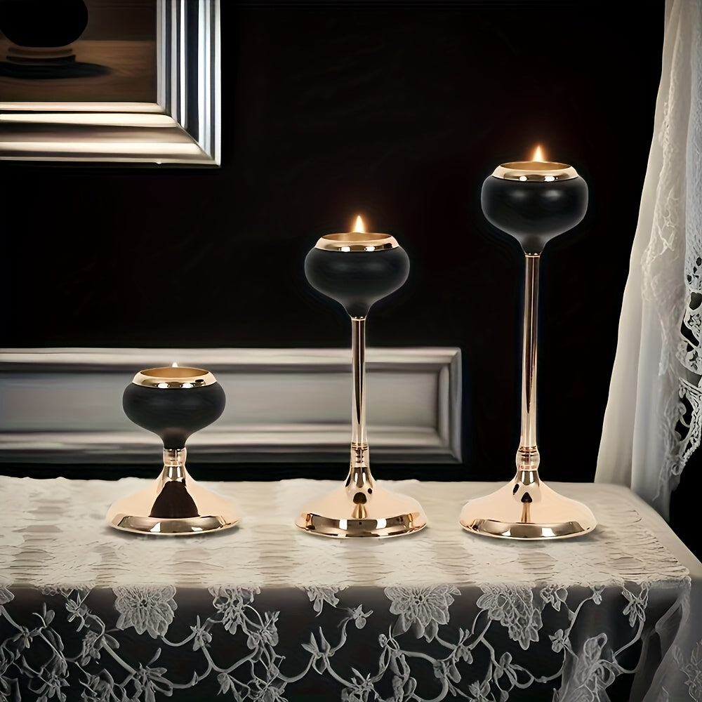 [Luxurious Candle Holders] Luxurious Golden Metal Candle Holders | Elegant Tabletop Decor for Weddings, Home, and Special Occasions, Perfect for Christmas, Halloween, Easter, Thanksgiving, Mother's Day, and Birthday Parties (