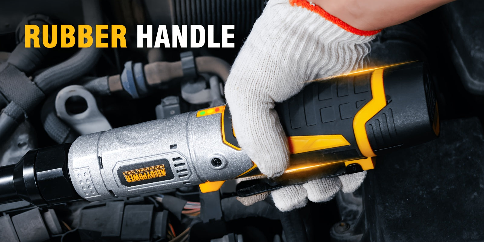 60 Ft-lbs High-Power Cordless Ratchet Wrench Set, 3/8" Drive, 12V, Variable Speed, Includes 2 Rechargeable Batteries,