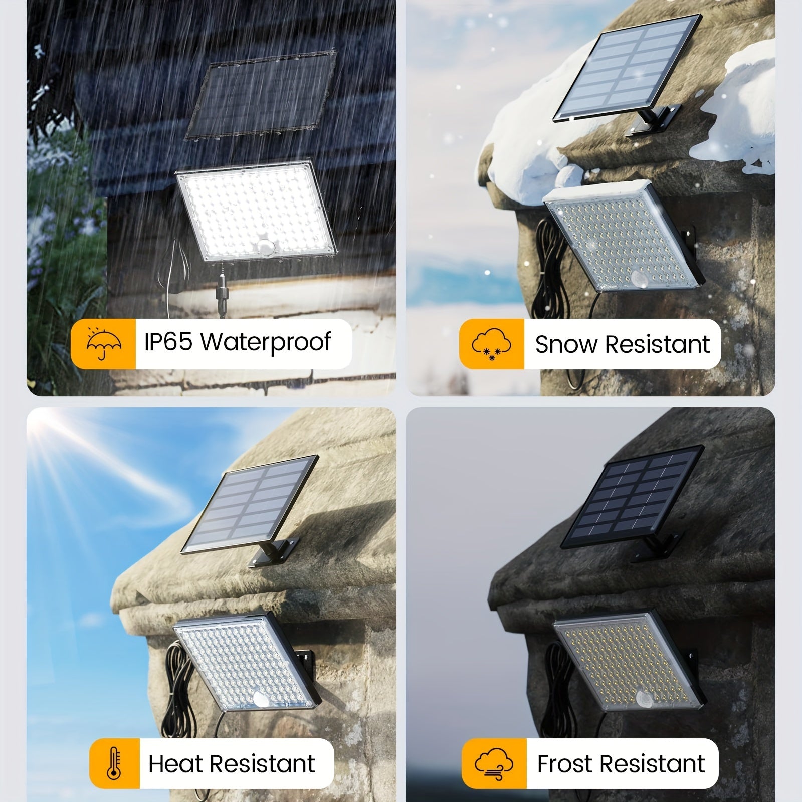 SUPERDANNY Solar Outside Lights With 113 Bright LEDs 9000K, Motion Sensor Outdoor Flood Lights Dusk To Dawn With 16ft Cable IP65 Waterproof, Security Light For Garden Barn Porch, 2 Pack