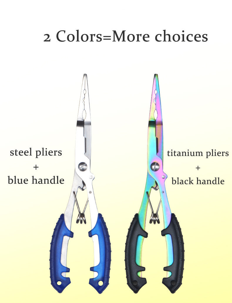 Saltwater Resistant Fishing Pliers with Split Ring Hook Removers, Lanyard & Sheath - Essential Fishing Gear Accessories for Easy Tackle Management
