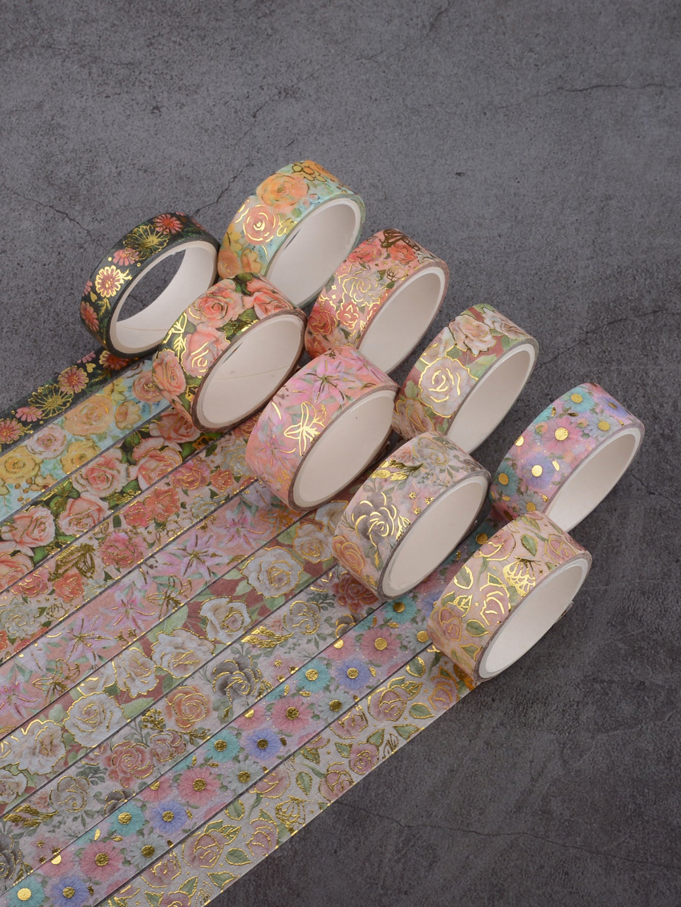 18 Rolls of Vibrant Floral Pattern Washi Tape - Perfect for Crafting, Scrapbooking, and DIY Projects - 3m/118in Long, Non-Waterproof, Easy to Tear and Reusable