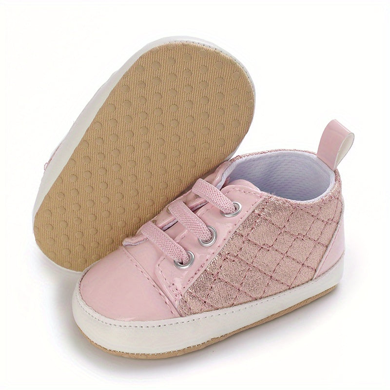 Baby Girls Lightweight Sports Shoes With Bowknot, Comfortable Non Slip Crib Shoes For Toddler Newborn Infant, Spring