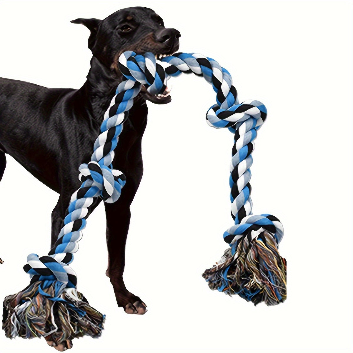 Durable Polyester Dog Rope Toys, Tough Chewable Tug Rope, for Aggressive Chewing, Teeth Cleaning, Tether Ball for Large Breeds, Heavy-Duty Play and Exercise
