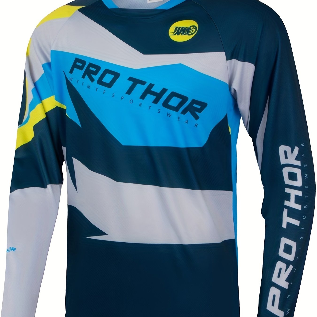 Pro Thor Geometry Cycling Jersey - Quick Dry, Breathable, Moisture Wicking, Long Sleeve MTB Shirt for Downhill Enduro Biking and Sports