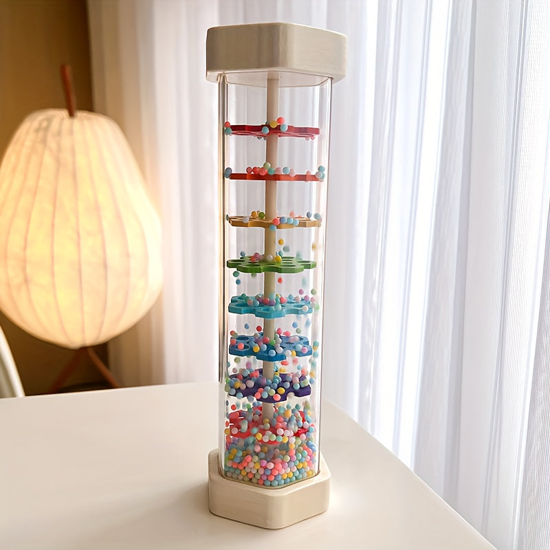 Oversized Infant Baby Early Education Wooden Rain Sound Tube Percussion Hourglass Rain Sound Tube Music Educational Toys Teaching Aids