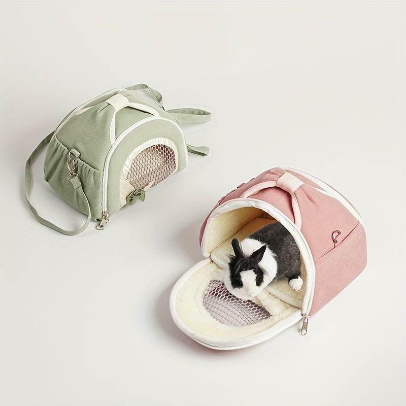 Portable Pet Backpack - Breathable Cotton Guinea Hamster Travel Carrier With Zipper Closure, Side Pockets For Snacks And Toys, Perfect For Outdoor Adventures