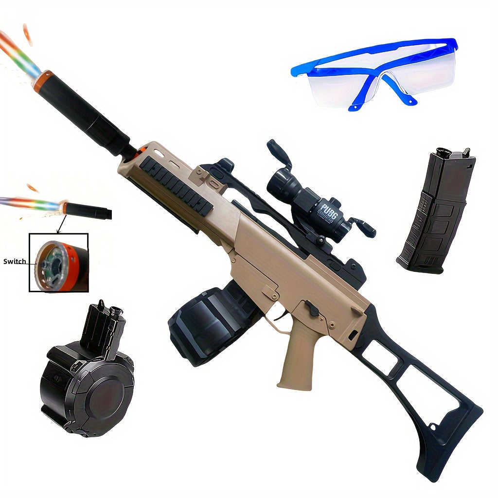 RunRest Blaster Gun, Electric Ball Blaster, With Flash Silencer High Orbeez Gun Performance Cool Toy Gun, Rechargeable Splatter Ball Toys for Outdoor Activities Shooting Game Party Favors.