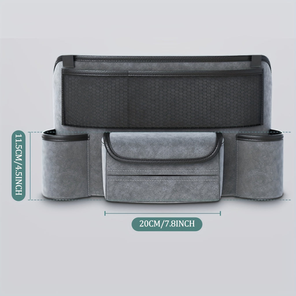 Car Handbag Holder Between Seats Suede Large Capacity Car Purse Holder Automotive Consoles & Organizers For Document Phone Storage Car Organizer