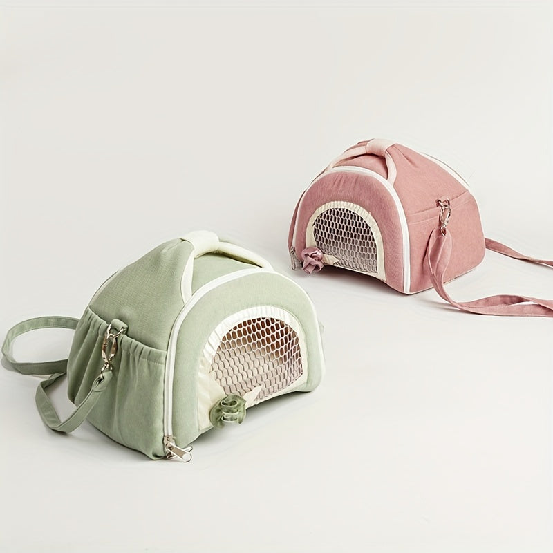 Portable Pet Backpack - Breathable Cotton Guinea Hamster Travel Carrier With Zipper Closure, Side Pockets For Snacks And Toys, Perfect For Outdoor Adventures