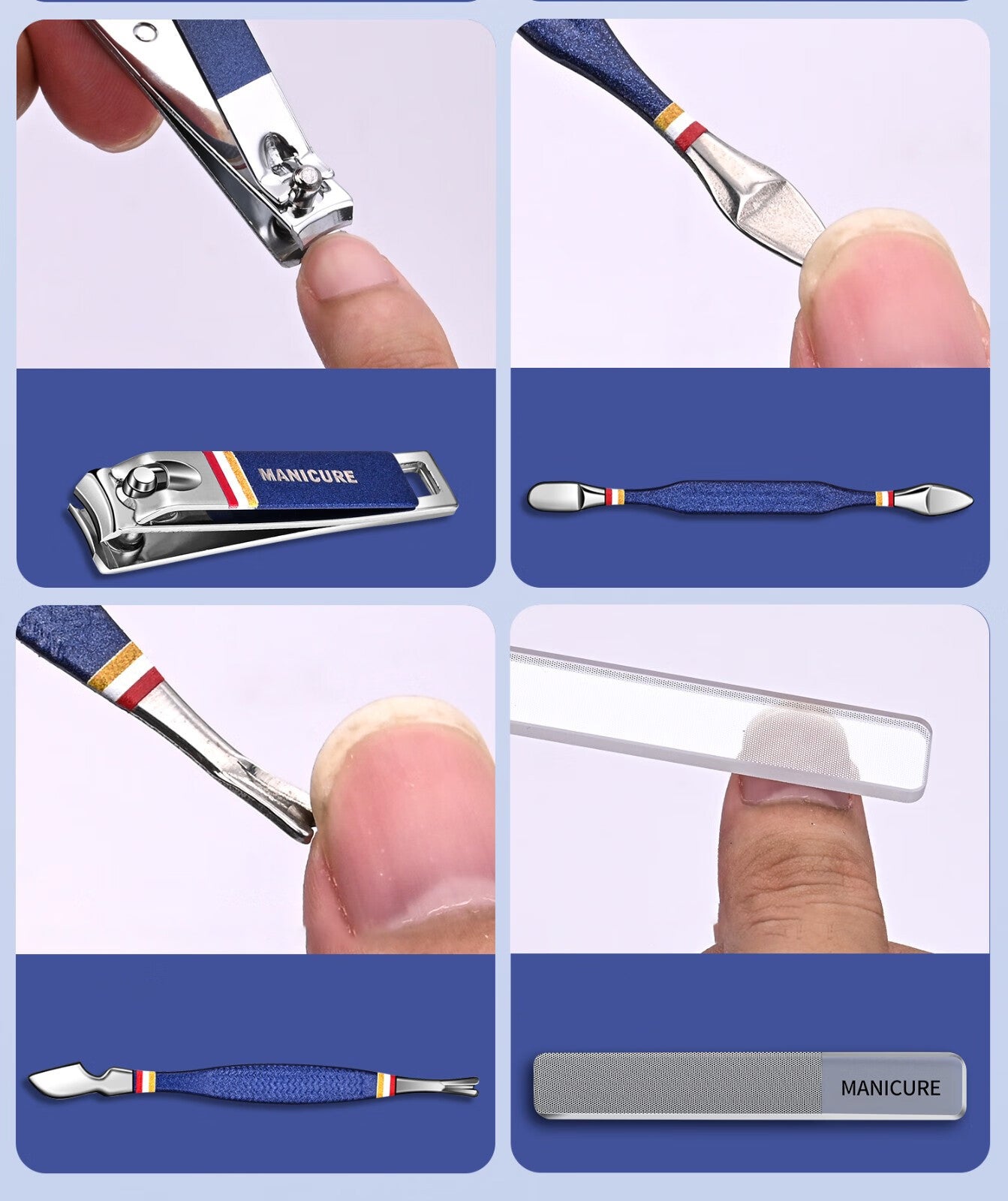 9/11/13/15/19pcs Fashion Nail Clipper Set Premium Manicure Tools for Men and Women, High-End Pedicure Kit