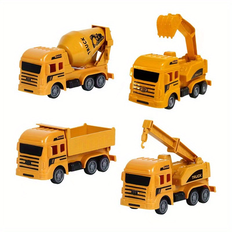 8pcs Inertia Pull-back Excavator Combination - Perfect Christmas & Holiday Gifts for Kids -  Construction Vehicles Toys -  Suitable for Ages 3+ - Ideal Gift for Boys & Girls