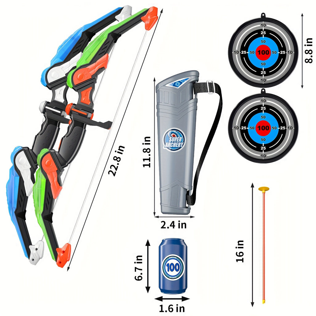 Bow And Arrow For Kids 4-8 6-8 8-12, Kids Archery Set Toys With Light-up LED Includes 32 Suction Cup Arrows, Indoor Outdoor Bow And Arrow Toys Gifts For 5 6 7 8 9 10 11 12 Year Old Boys