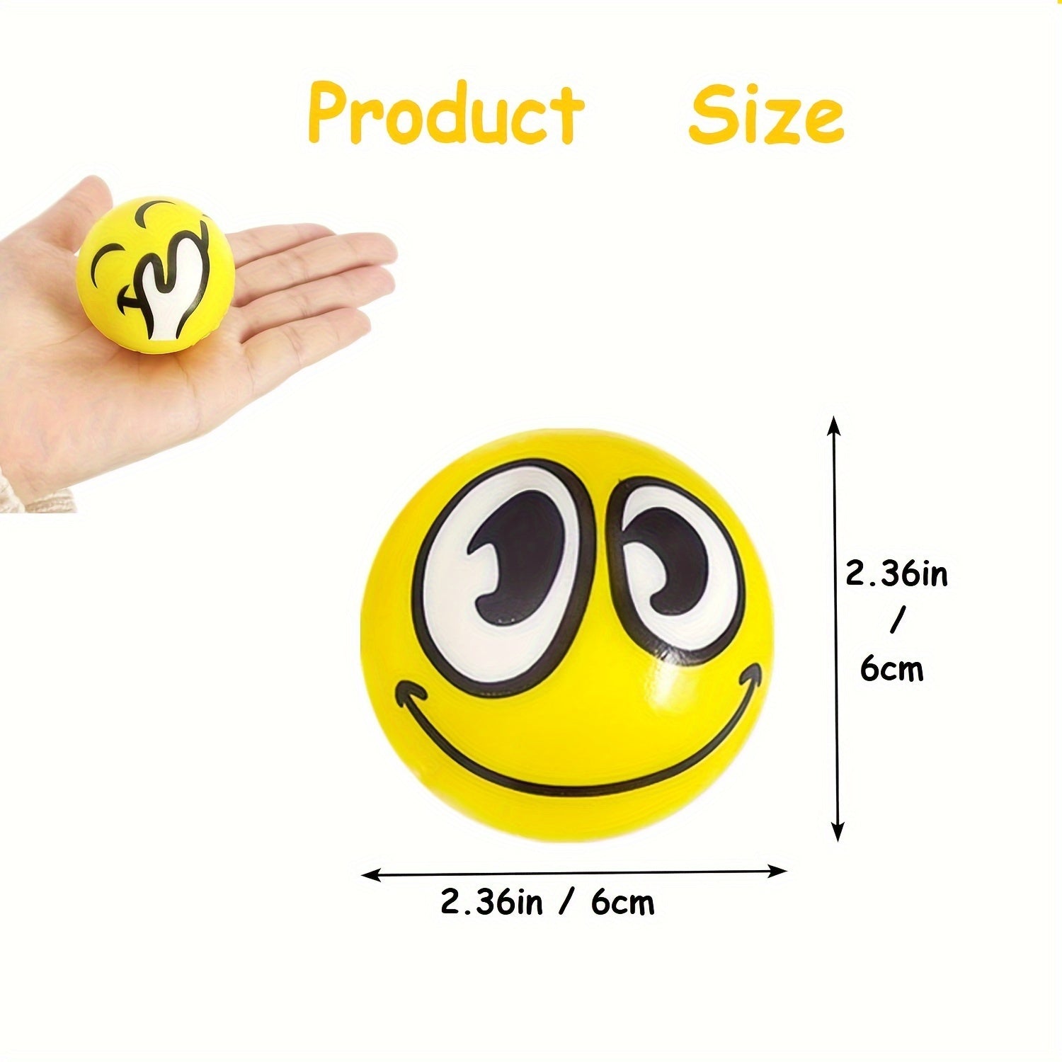 20pcs 20-Piece Colorful Squeeze Stress Balls: Funny Faces, Foam Hand & Wrist Exerciser Toys for Party Favors, Halloween & Christmas Gifts (Assorted Designs)