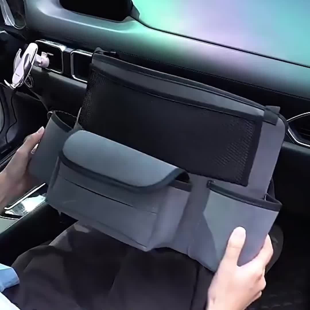 Car Handbag Holder Between Seats Suede Large Capacity Car Purse Holder Automotive Consoles & Organizers For Document Phone Storage Car Organizer