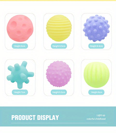 6pcs Soft Silicone Sensory Balls for Youngsters - Multi-Texture, Water Spray & Pinch Play Toys for Learning to Crawl and Fitness