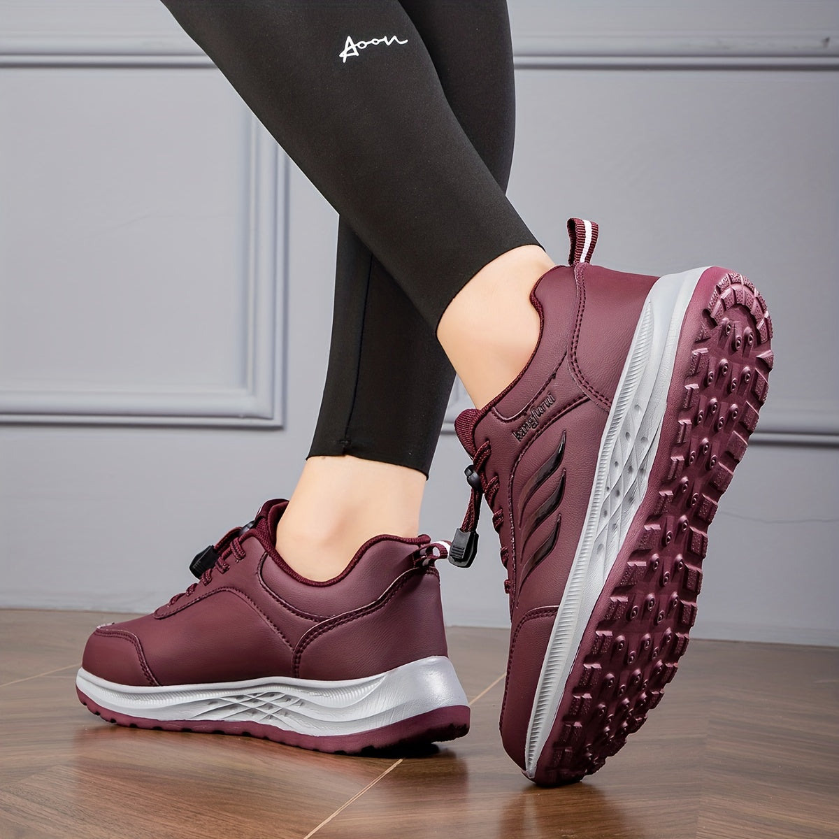 [Waterproof Anti-slip Sports Shoes] Waterproof Anti-slip Women's Drawstring Sports Shoes - Low Top Running Sneakers for Outdoor Gym Jogging Trainers