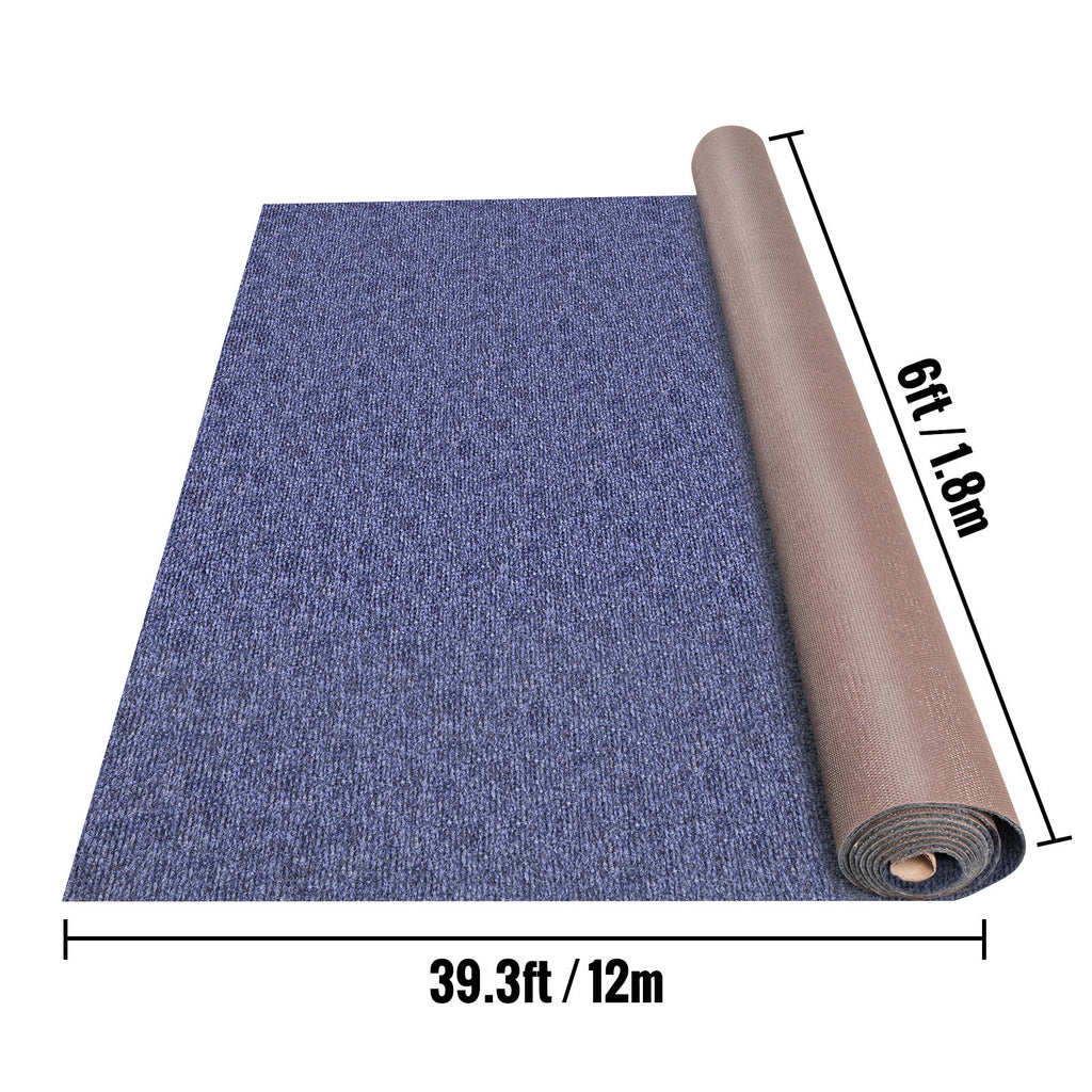 VEVOR Deep Blue Marine Carpet 6 ft x 39.3 ft, Boat Carpet Rugs, Indoor Outdoor Rugs for Patio Deck Non-Slide TPR Water-Proof Back Outdoor Marine Carpeting Outdoor Carpet